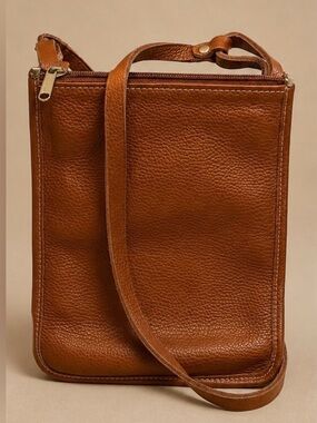 Elisa Nepi Made in Italy Cognac Pebbled Leather Bag
